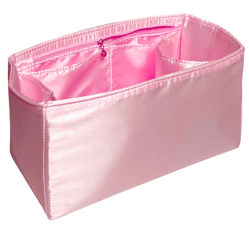 Organizer for [Hug Handbag L, Ferragamo] Bag Insert (Silk, Full-width Zip and Open Pocket)