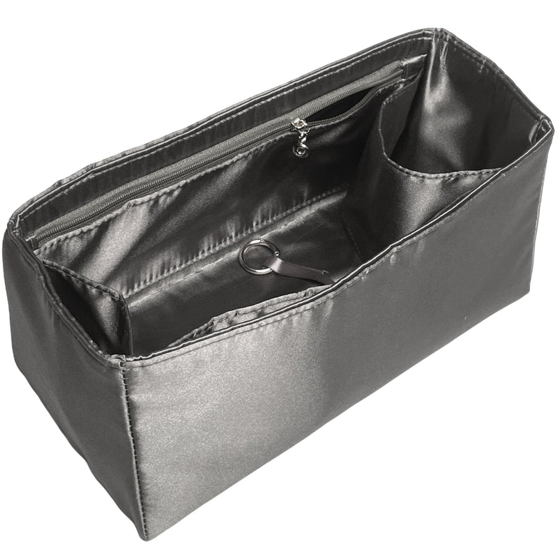 Organizer for [Rive Gauche N-S, Saint Laurent (YSL)] Bag Insert (Silk, Full-width Zip and Open Pocket)