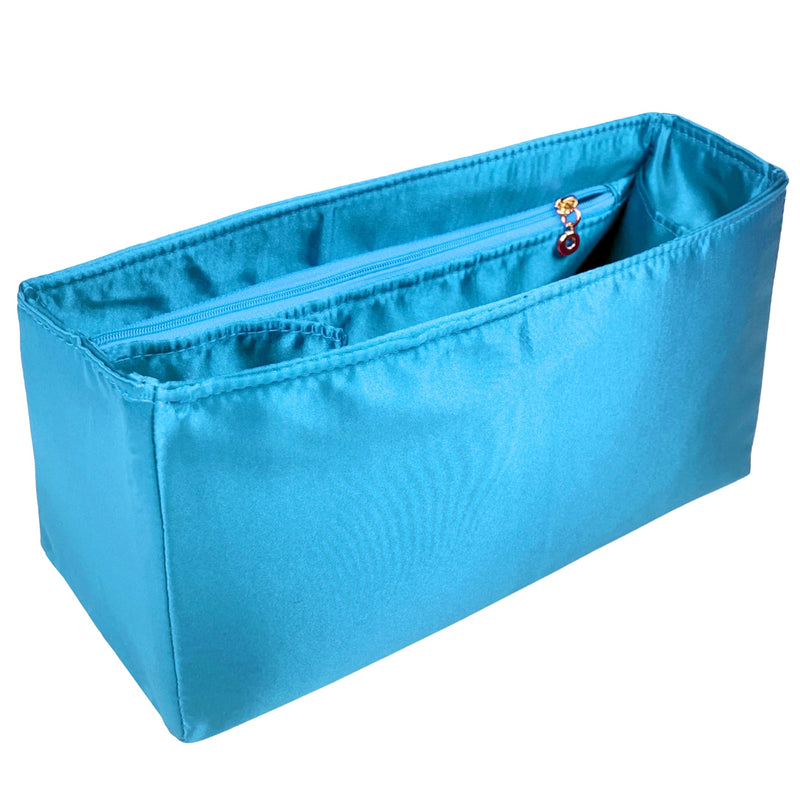 Organizer for [Hug Handbag L, Ferragamo] Bag Insert (Silk, Full-width Zip and Open Pocket)