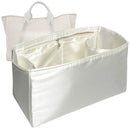 Organizer for [Deauville Canvas XL, Chanel] Tote Purse Bag Insert Liner Shaper (Silk, Full-width Zip and Open Pocket)