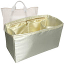 Organizer for [Deauville Canvas Large, Chanel] Tote Purse Bag Insert Liner Shaper (Silk, Full-width Zip and Open Pocket)