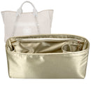 Organizer for [Deauville Canvas Medium, Chanel] Tote Purse Bag Insert Liner Shaper (Silk, Full-width Zip and Open Pocket)
