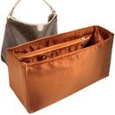 Organizer for [Delightful GM (Large), LV] Tote Purse Bag Insert Liner Shaper (Silk, Full-width Zip and Open Pocket)
