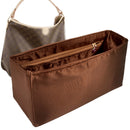 Organizer for [Delightful MM (Medium), LV] Tote Purse Bag Insert Liner Shaper (Silk, Full-width Zip and Open Pocket)