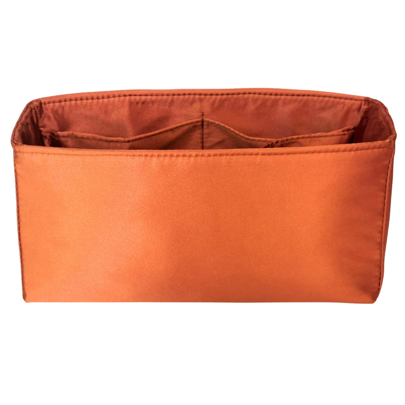 Organizer for [Hug Handbag L, Ferragamo] Bag Insert (Silk, Full-width Zip and Open Pocket)