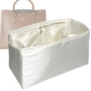 Organizer for [Diana Medium Tote, Gucci] Tote Purse Bag Insert Liner Shaper (Silk, Full-width Zip and Open Pocket)