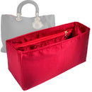 Organizer for [Diorissimo Small Bag, Dior] Tote Purse Bag Insert Liner Shaper (Silk, Full-width Zip and Open Pocket)