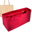 Organizer for [Double Sens 36, Hermes] Tote Purse Bag Insert Liner Shaper (Silk, Full-width Zip and Open Pocket)