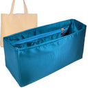 Organizer for [Double Sens 45, Hermes] Tote Purse Bag Insert Liner Shaper (Silk, Full-width Zip and Open Pocket)