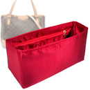 Organizer for [Estrela MM (Medium), LV] Tote Purse Bag Insert Liner Shaper (Silk, Full-width Zip and Open Pocket)