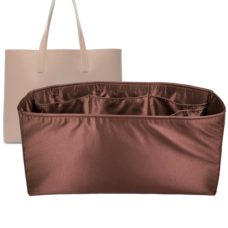 Organizer for [Day Square Tote, Everlane] Tote Purse Bag Insert Liner Shaper (Silk, Full-width Zip and Open Pocket)