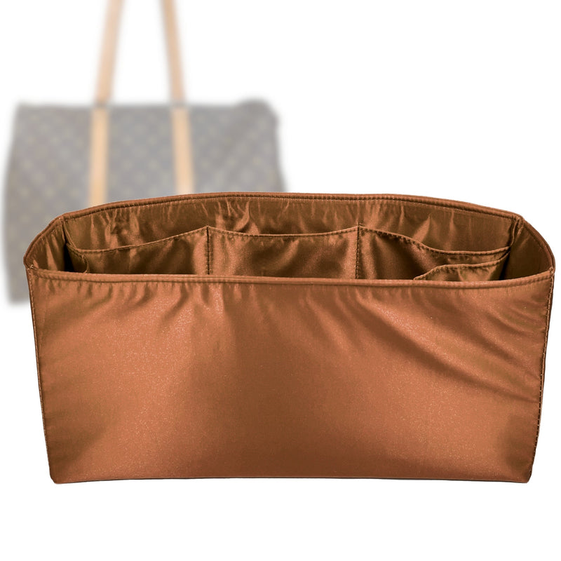 Organizer for [Flanerie 45, LV] Tote Purse Bag Insert Liner Shaper (Silk, Full-width Zip and Open Pocket)