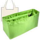 Organizer for [Medium Font Tote in raffia, Loewe] Tote Purse Bag Insert Liner Shaper (Silk, Full-width Zip and Open Pocket)