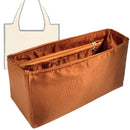Organizer for [Mini Font Tote in raffia, Loewe] Tote Purse Bag Insert Liner Shaper (Silk, Full-width Zip and Open Pocket)