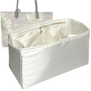 Organizer for [GG Blooms Medium Reversible Leather Tote, Gucci] Tote Purse Bag Insert Liner Shaper (Silk, Full-width Zip and Open Pocket)