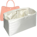 Organizer for [Garden Party 30, Hermes] Tote Purse Bag Insert Liner Shaper (Silk, Full-width Zip and Open Pocket)