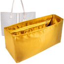 Organizer for [Gemini Link Small, Tory Burch] Tote Purse Bag Insert Liner Shaper (Silk, Full-width Zip and Open Pocket)