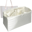 Organizer for [Gemini Link, Tory Burch] Tote Purse Bag Insert Liner Shaper (Silk, Full-width Zip and Open Pocket)