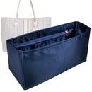 Organizer for [Gemini Link Large, Tory Burch] Tote Purse Bag Insert Liner Shaper (Silk, Full-width Zip and Open Pocket)