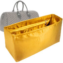 Organizer for [Boston 50 bag, Goyard] Tote Purse Bag Insert Liner Shaper (Silk, Full-width Zip and Open Pocket)