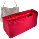 Organizer for [Graceful MM (Medium), LV] Tote Purse Bag Insert Liner Shaper (Silk, Full-width Zip and Open Pocket)