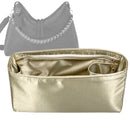 Organizer for [Hand It All MM, LV] Tote Purse Bag Insert Liner Shaper (Silk, Full-width Zip and Open Pocket)