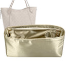 Organizer for [Hina MM (Medium), LV] Tote Purse Bag Insert Liner Shaper (Silk, Full-width Zip and Open Pocket)