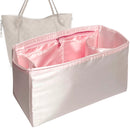Organizer for [Hina PM (Small), LV] Tote Purse Bag Insert Liner Shaper (Silk, Full-width Zip and Open Pocket)
