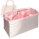 Organizer for [Large Lady D-Lite Bag, Dior] Tote Purse Bag Insert Liner Shaper (Silk, Full-width Zip and Open Pocket)