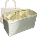 Organizer for [Lady Dior Medium, Dior] Tote Purse Bag Insert Liner Shaper (Silk, Full-width Zip and Open Pocket)