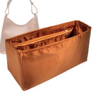 Organizer for [Le Foulonné Large, Longchamp] Tote Purse Bag Insert Liner Shaper (Silk, Full-width Zip and Open Pocket)