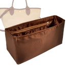Organizer for [Le Panier Pliage S Basket, Longchamp] Tote Purse Bag Insert Liner Shaper (Silk, Full-width Zip and Open Pocket)