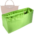 Organizer for [Le Pliage Top Handle Small, Longchamp] Tote Purse Bag Insert Liner Shaper (Silk, Full-width Zip and Open Pocket)