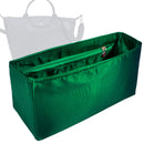 Organizer for [Le Pliage Energy L Handbag, Longchamp] Tote Purse Bag Insert Liner Shaper (Silk, Full-width Zip and Open Pocket)