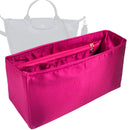 Organizer for [Le Pliage Energy XL Handbag, Longchamp] Tote Purse Bag Insert Liner Shaper (Silk, Full-width Zip and Open Pocket)