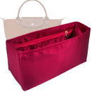 Organizer for [Le Pliage Néo Tote Large, Longchamp] Tote Purse Bag Insert Liner Shaper (Silk, Full-width Zip and Open Pocket)
