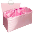 Organizer for [Le Pliage Original M Travel Bag, Longchamp] Tote Purse Bag Insert Liner Shaper (Silk, Full-width Zip and Open Pocket)