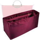 Organizer for [Le Pliage Original S Travel Bag, Longchamp] Tote Purse Bag Insert Liner Shaper (Silk, Full-width Zip and Open Pocket)