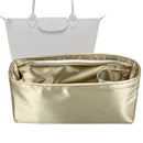 Organizer for [Le Pliage Xtra L Handbag, Longchamp] Tote Purse Bag Insert Liner Shaper (Silk, Full-width Zip and Open Pocket)