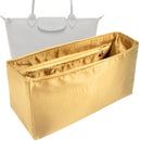 Organizer for [Le Pliage Xtra S Handbag, Longchamp] Tote Purse Bag Insert Liner Shaper (Silk, Full-width Zip and Open Pocket)