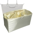 Organizer for [Le Pliage Xtra XS Handbag, Longchamp] Tote Purse Bag Insert Liner Shaper (Silk, Full-width Zip and Open Pocket)