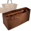 Organizer for [Leon L, Jerome Dreyfuss] Tote Purse Bag Insert Liner Shaper (Silk, Full-width Zip and Open Pocket)