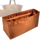 Organizer for [Leon M, Jerome Dreyfuss] Tote Purse Bag Insert Liner Shaper (Silk, Full-width Zip and Open Pocket)