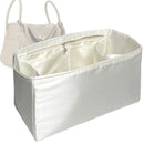 Organizer for [Lindy 26, Hermes] Tote Purse Bag Insert Liner Shaper (Silk, Full-width Zip and Open Pocket)