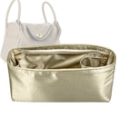 Organizer for [Lindy 30, Hermes] Tote Purse Bag Insert Liner Shaper (Silk, Full-width Zip and Open Pocket)