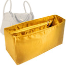 Organizer for [Lindy 34, Hermes] Tote Purse Bag Insert Liner Shaper (Silk, Full-width Zip and Open Pocket)