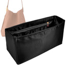 Organizer for [Low Key Hobo PM (Small), LV] Tote Purse Bag Insert Liner Shaper (Silk, Full-width Zip and Open Pocket)