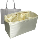 Organizer for [Small Tote, Marc Jacobs] Tote Purse Bag Insert Liner Shaper (Silk, Full-width Zip and Open Pocket)