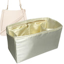 Organizer for [Mcgraw, Tory Burch] Tote Purse Bag Insert Liner Shaper (Silk, Full-width Zip and Open Pocket)
