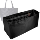 Organizer for [Medium Metro Tote, MZ Wallace] Tote Purse Bag Insert Liner Shaper (Silk, Full-width Zip and Open Pocket)